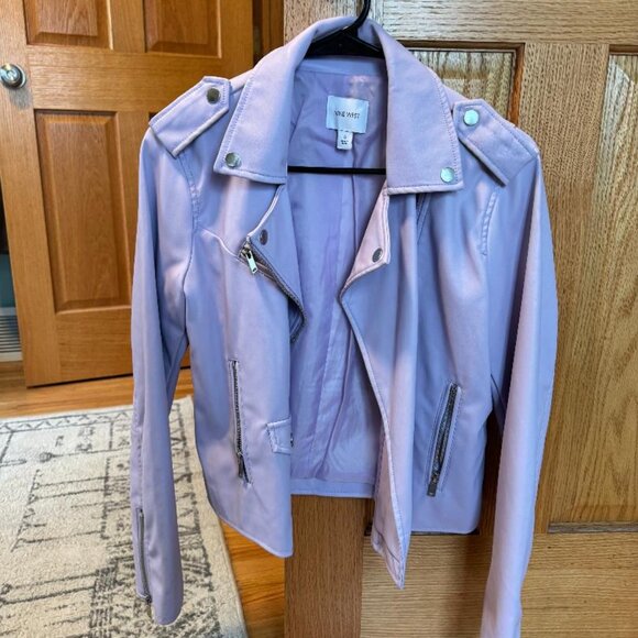 COPY - NINE WEST Lavender Faux Leather Moto Jacket Women’s Size Small Worn Once - Picture 3 of 3